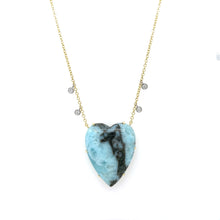 Load image into Gallery viewer, Meira T Larimar Floating Heart Pendant
