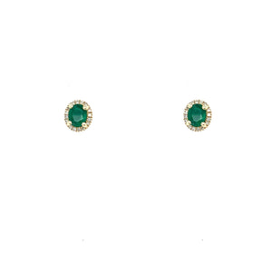 Petite Collection Emerald Halo Studs