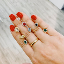 Load image into Gallery viewer, Petite Collection Ruby Halo Studs
