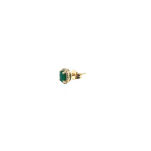 Petite Collection Emerald Halo Studs