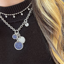 Load image into Gallery viewer, Damaso Sapphire and Diamond Disc Necklace
