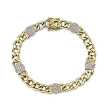 Load image into Gallery viewer, Goldstein Collection 5 Pave Disc Link Bracelet
